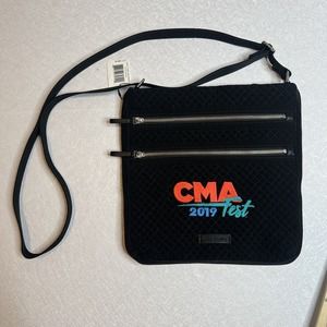 NEW Vera Bradley Iconic Triple Zip Hipster Bag Purse Black CMA‎ Fest Embroidered